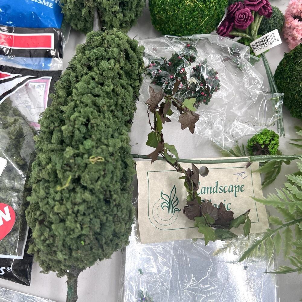Model Train Plastic Plants Trees Bushes Flowers Doll House Arts & Crafts - Picture 3 of 10